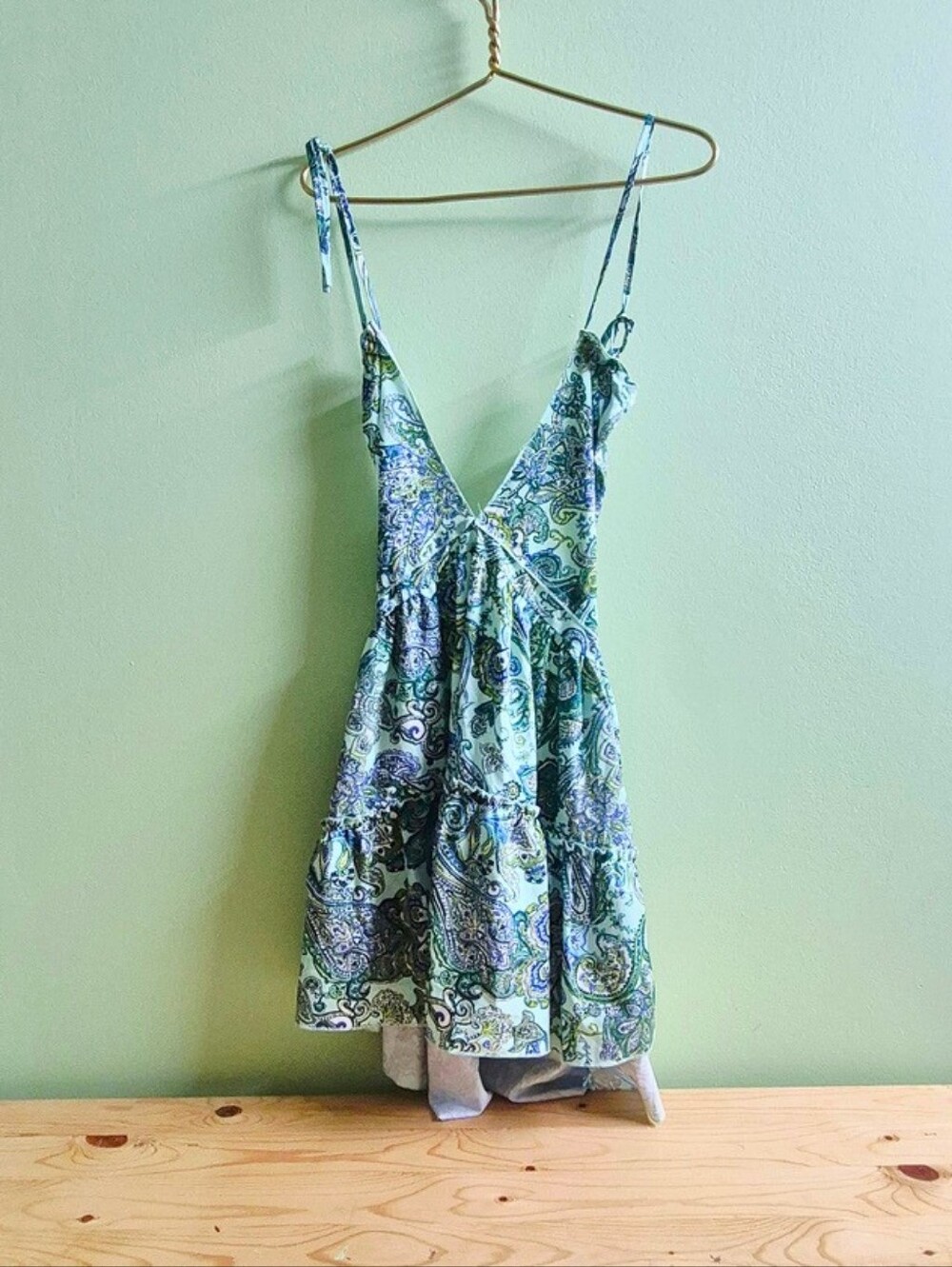 Boho Paisley Tiered Backless Mini Sundress